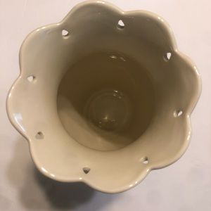 LENOX American by Design Perfect Petals Medium Vase 10" NIB Cream Gold Cut-Outs